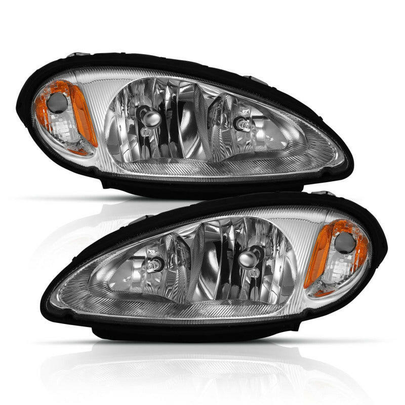 ANZO 2001-2005 Chrysler Pt Cruiser Crystal Headlight Chrome Amber (OE) Headlights ANZO
