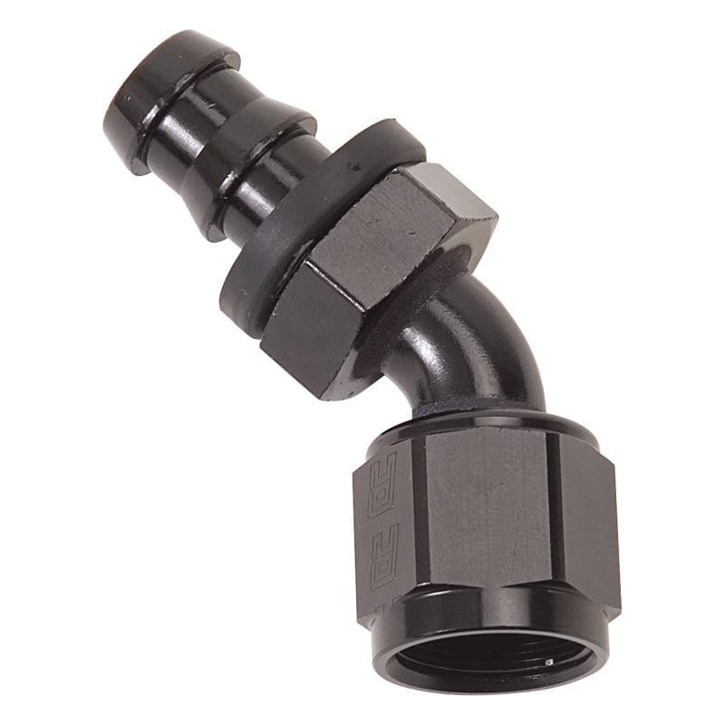 Russell Performance -10 AN Twist-Lok 45 Degree Hose End (Black) Fittings Russell