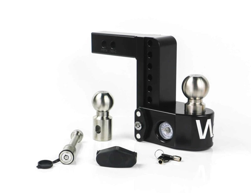 Weigh Safe 6in Drop Hitch w/Built-in Scale & 2in Shank (8K/12.5K GTWR) w/WS05 - Black Cerakote Hitch Ball Mounts Weigh Safe