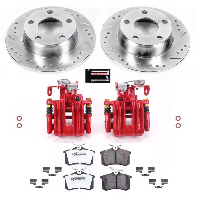 Power Stop 99-04 Audi A6 Quattro Rear Z26 Street Warrior Brake Kit w/Calipers Brake Kits - Performance D&S PowerStop