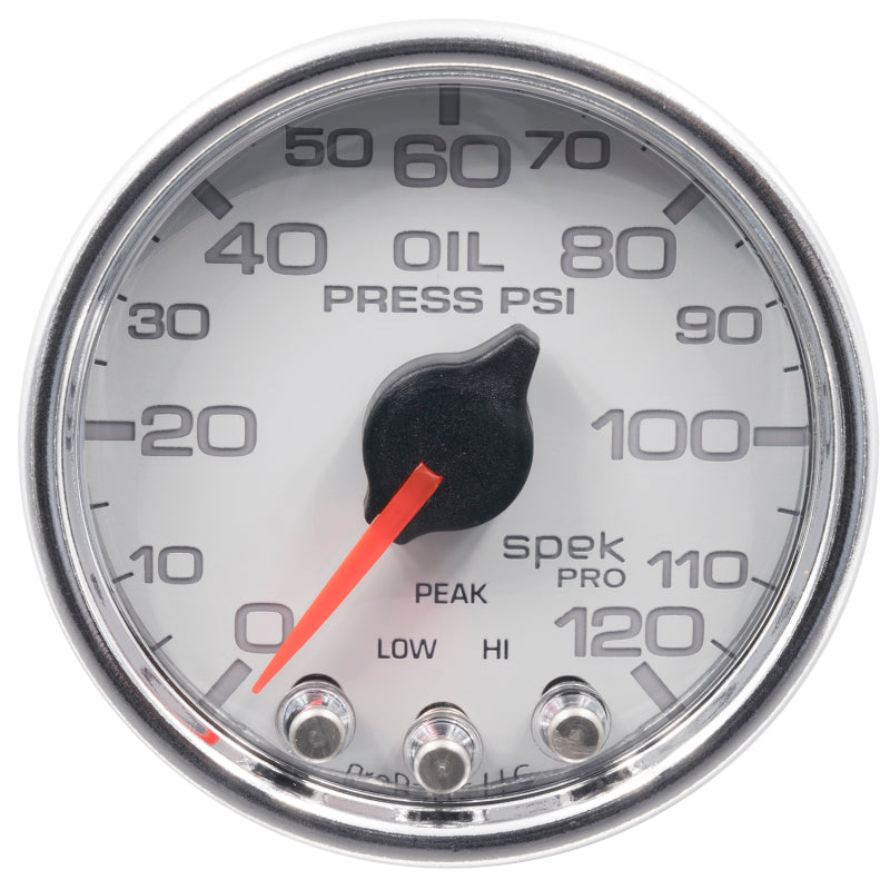 Autometer Spek-Pro 2-1/16in 0-120 PSI Digital Stepper Motor w/Peak & Warn Oil Pressue Gauge Gauges AutoMeter