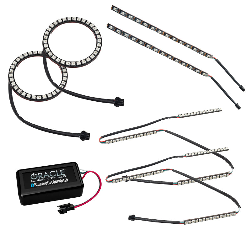 Oracle 15-17 Ford Mustang V6/GT/Shelby Dynamic DRL w/ Halo Kit - ColorSHIFT - Dynamic Headlights ORACLE Lighting