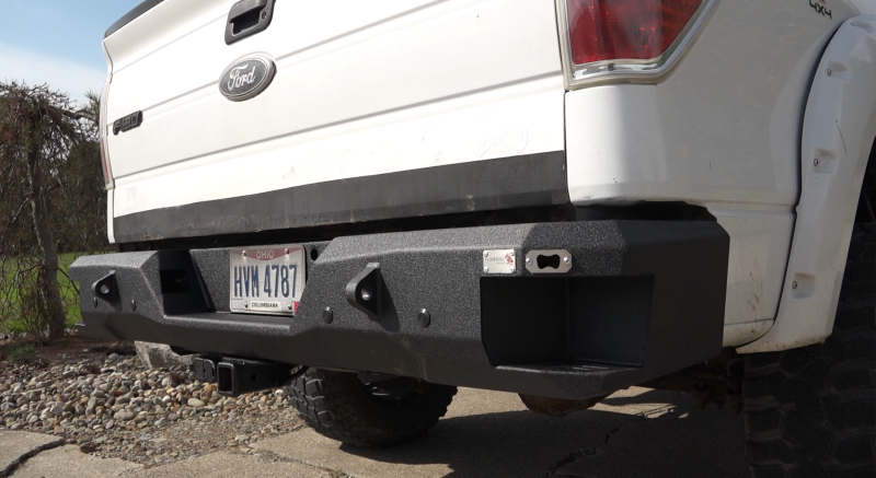 Fishbone Offroad 09-14 Ford F150 Rear Bumper - Black Bumpers - Steel Fishbone Offroad