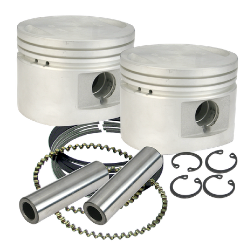 S&S Cycle 84-99 BT w/ Stock Heads Standard 80in Cast Flat-Topped Replacement Piston Kit Piston Sets - Powersports S&S Cycle