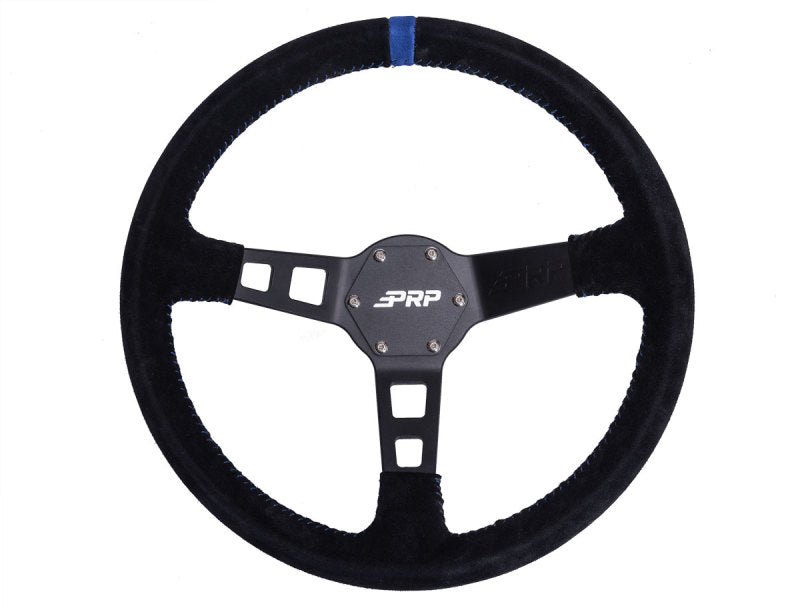PRP Deep Dish Suede Steering Wheel- Blue Steering Wheels PRP Seats