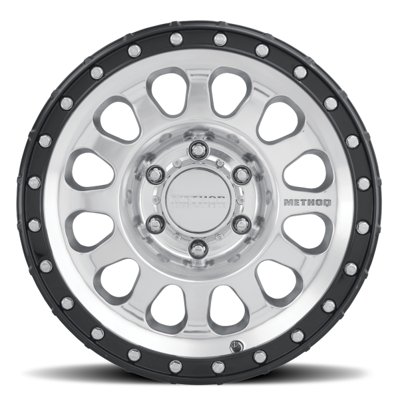 Method MR315 17x8.5 0mm Offset 6x5.5 106.25mm CB Polished Wheel - Gloss Black Lip Wheels - Cast Method Wheels
