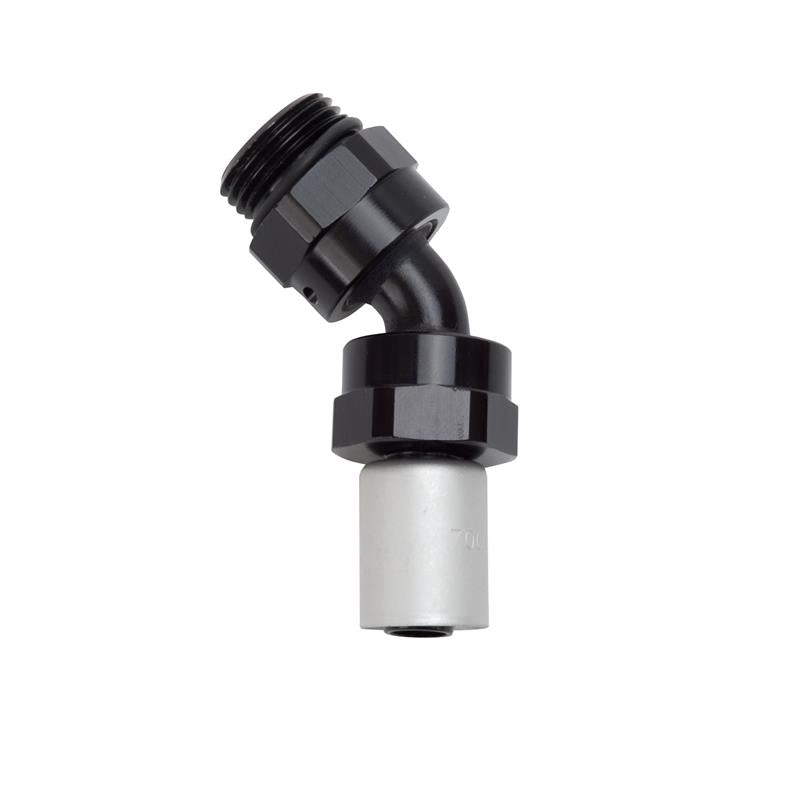 Russell Hose End Crimp On 10 Sae Port Male To -8 Hose 45 Deg Swivel Blk Anodized Hoses Russell
