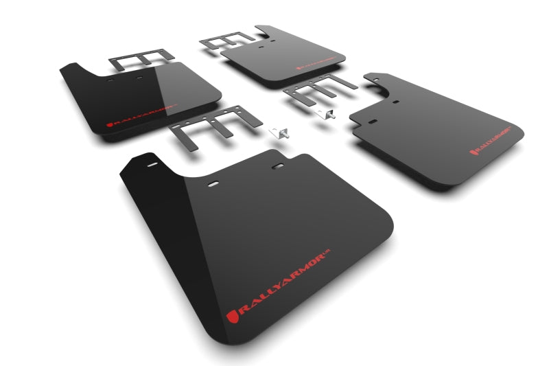 Rally Armor 19-26 Gen 4 Chevy Silverado 1500 Black UR Mud Flap Metallic Red Logo Mud Flaps Rally Armor