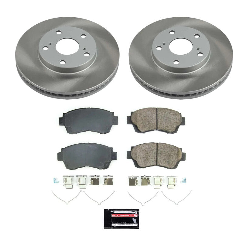 Power Stop 00-01 Toyota Camry Front Semi-Coated Rotor Kit Brake Kits - Performance Blank PowerStop