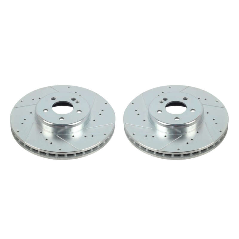 Power Stop 16-20 Mercedes-Benz GLC300 Front Evolution Drilled & Slotted Rotors - Pair Brake Rotors - Slot & Drilled PowerStop