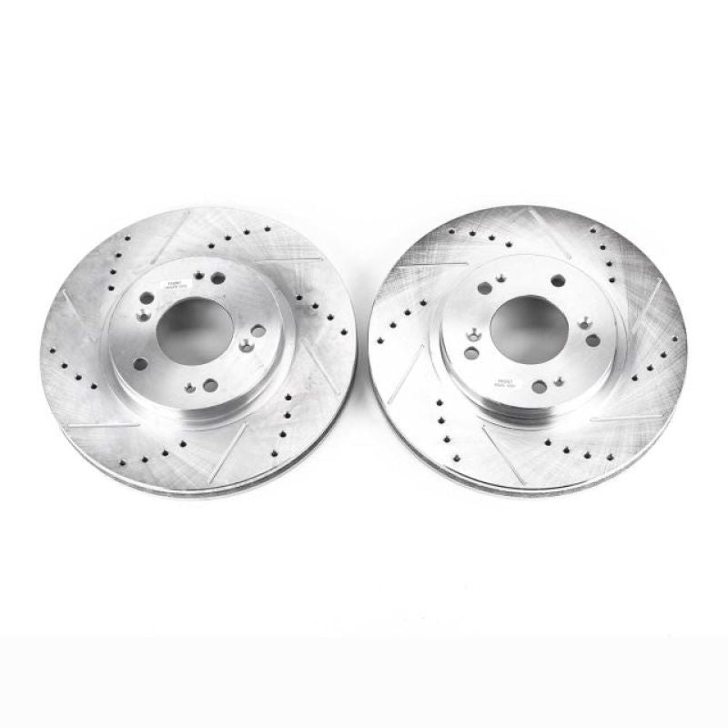 Power Stop 04-08 Mitsubishi Endeavor Front Evolution Drilled & Slotted Rotors - Pair Brake Rotors - Slot & Drilled PowerStop