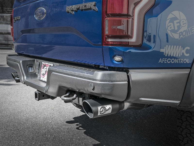 aFe MACH Force-Xp 3in to 3-1/2in 304 SS Cat-Back Exhaust w/Black Tip 17-18 Ford F-150 Raptor V6 3.5L Catback aFe