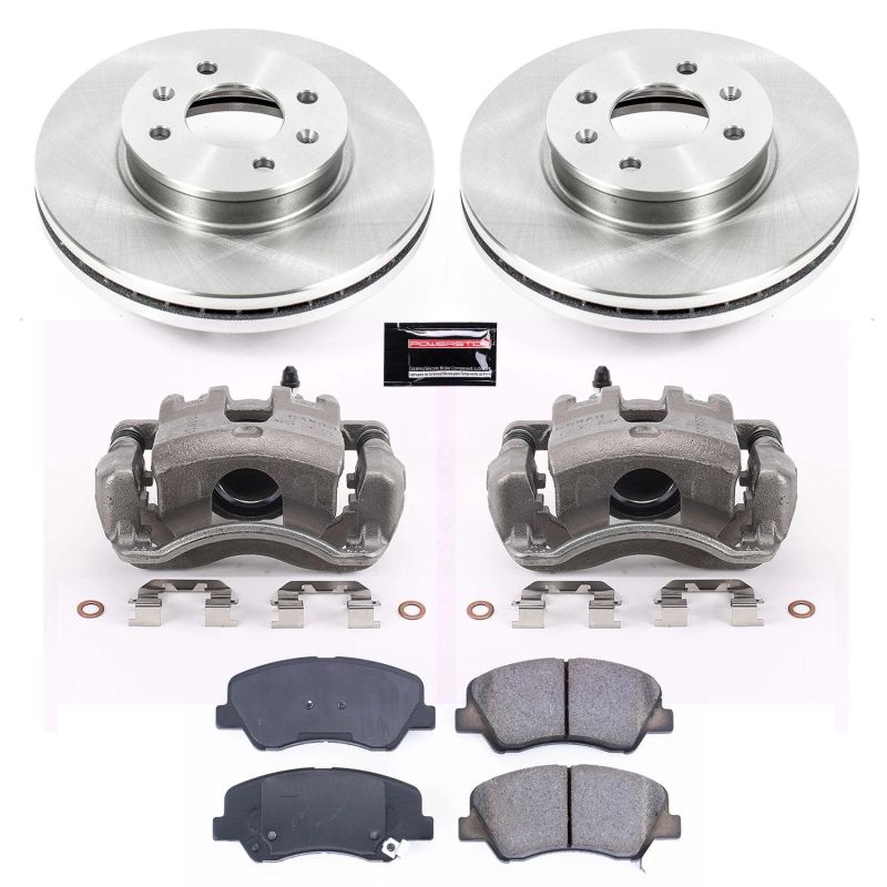 Power Stop 12-18 Hyundai Accent Front Autospecialty Brake Kit w/Calipers Brake Kits - OE PowerStop
