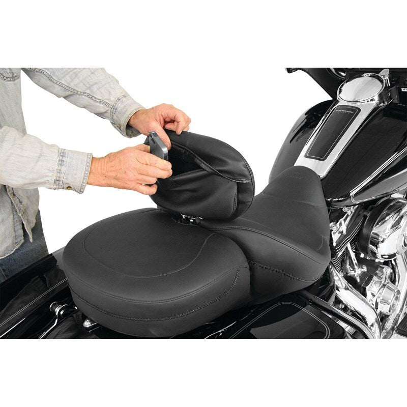 Mustang Harley Standard Touring Driver Backrest Pouch Cover - Black Seat Covers Mustang Motorcycle
