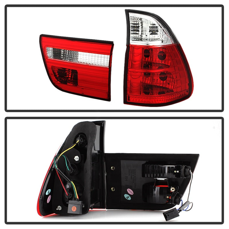 Spyder BMW E53 X5 00-06 4PCS Euro Style Tail Lights- Red Clear ALT-YD-BE5300-RC Tail Lights SPYDER