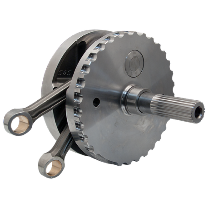 S&S Cycle 2007+ BT B-Style 4-3/8in Stroke Flywheel Assembly w/ Sprocket Shaft - 1035 TPW Flywheels S&S Cycle