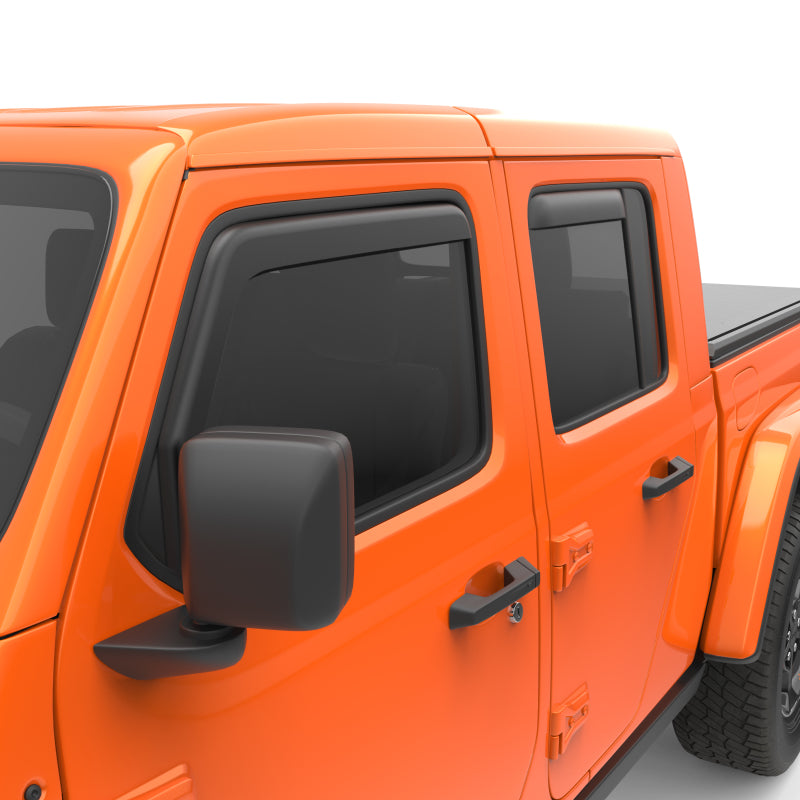 EGR 2018 Jeep Wrangler JL SlimLine In-Channel WindowVisors Set of 4 - Matte Black Wind Deflectors EGR