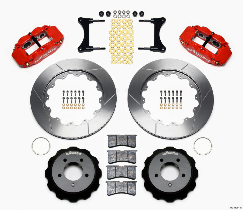 Wilwood Narrow Superlite 6R Front Hat Kit 14.00in Red 93-96 Mazda RX7 Big Brake Kits Wilwood
