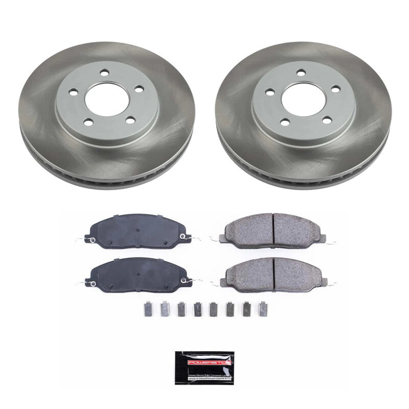 Power Stop 05-10 Ford Mustang Front Semi-Coated Rotor Kit Brake Kits - Performance Blank PowerStop