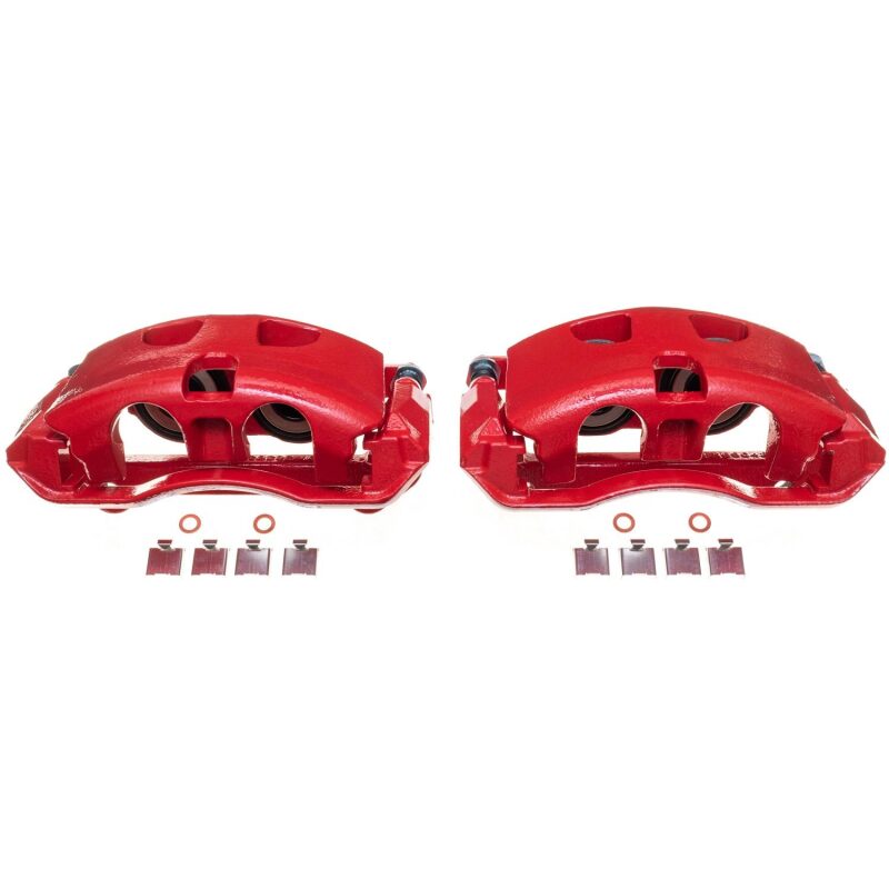 Power Stop 12-19 Ford F-150 Front Red Calipers w/Brackets - Pair Brake Calipers - Perf PowerStop