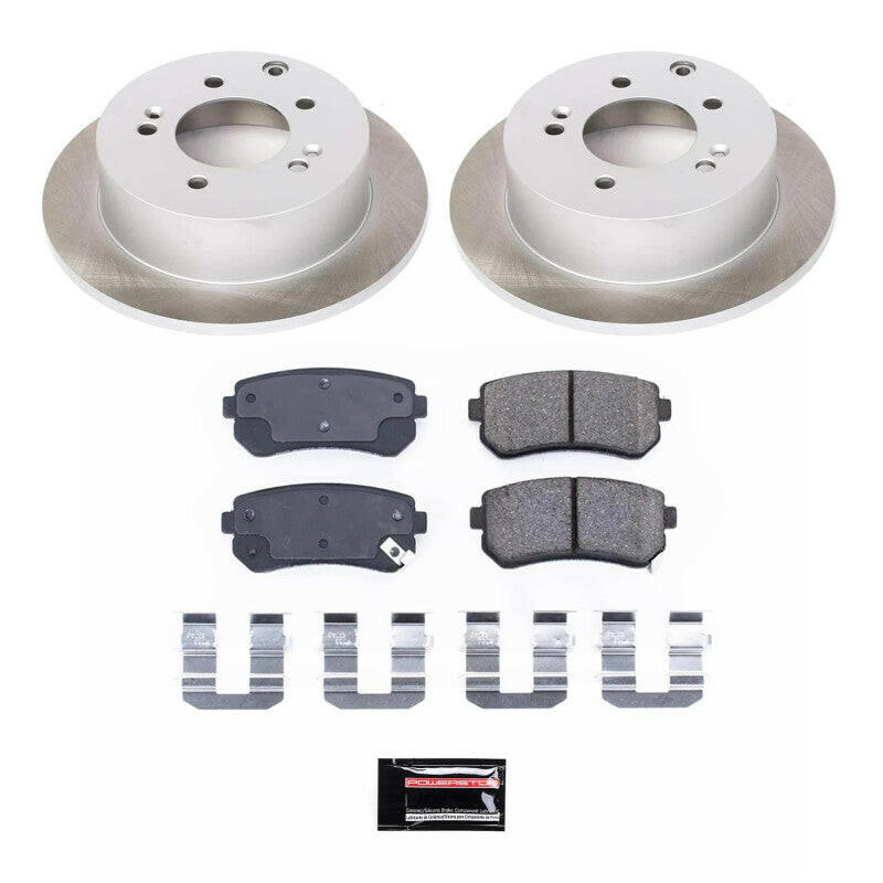 Power Stop 10-13 Kia Forte Koup Rear Semi-Coated Rotor Kit Brake Kits - Performance Blank PowerStop