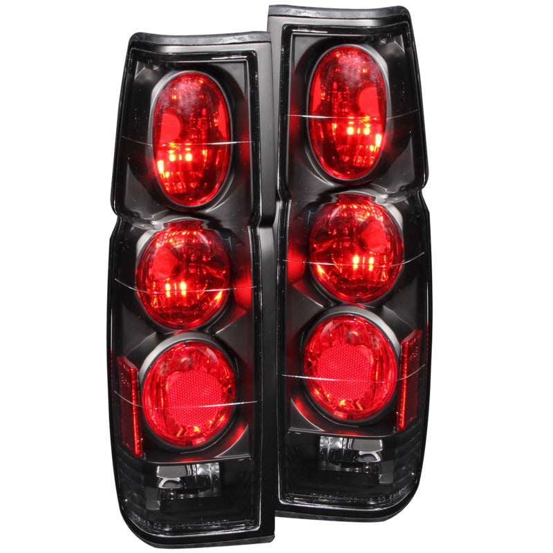 ANZO 1986-1997 Nissan Hardbody Taillights Black Tail Lights ANZO