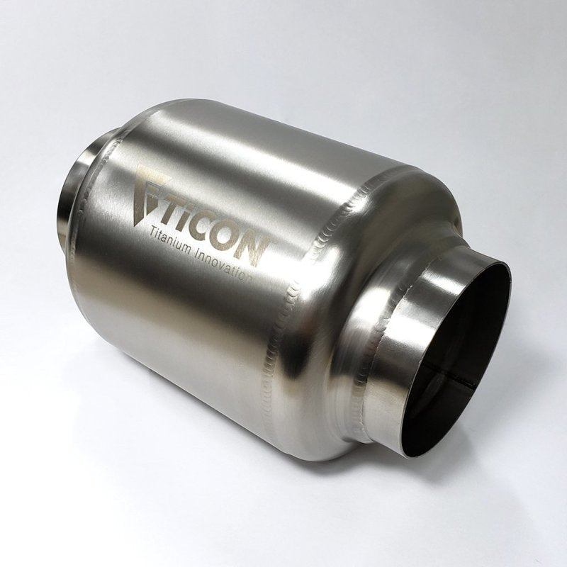 Ticon Industries 7in OAL 3.0in In/Out Ultralight Titanium Muffler Muffler Ticon