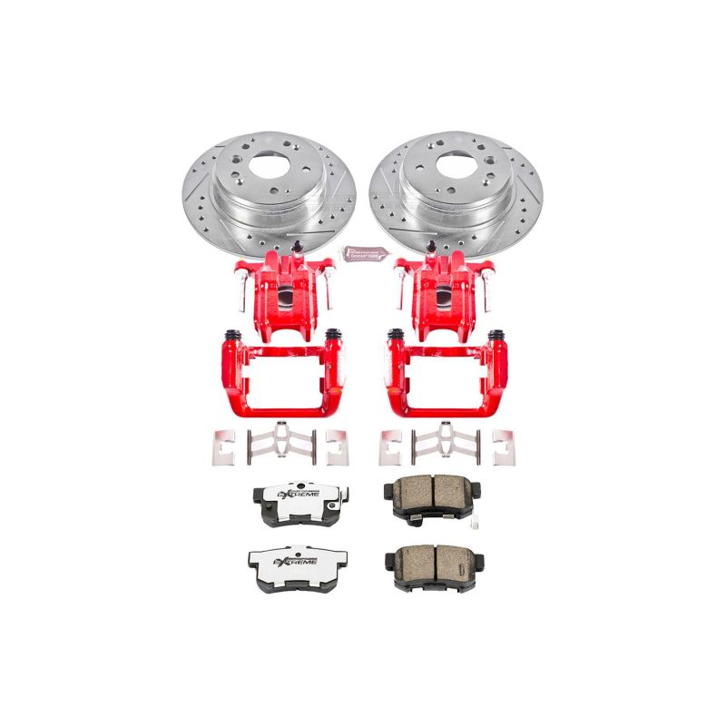 Power Stop 04-08 Acura TL Rear Z26 Street Warrior Brake Kit w/Calipers Brake Kits - Performance D&S PowerStop