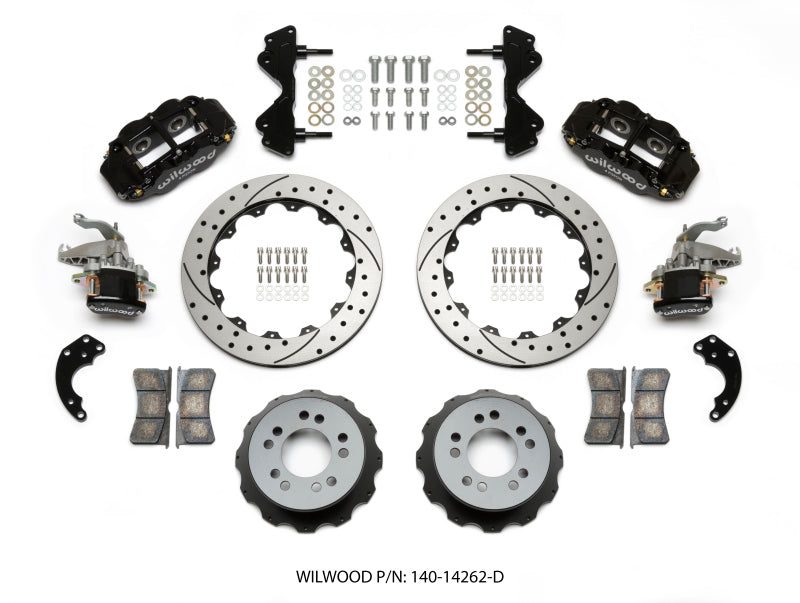 Wilwood Narrow Superlite 4R / MC4 Rear Kit 12.88 Drilled Currie Pro-Tour Unit Bearing Floater Big Brake Kits Wilwood