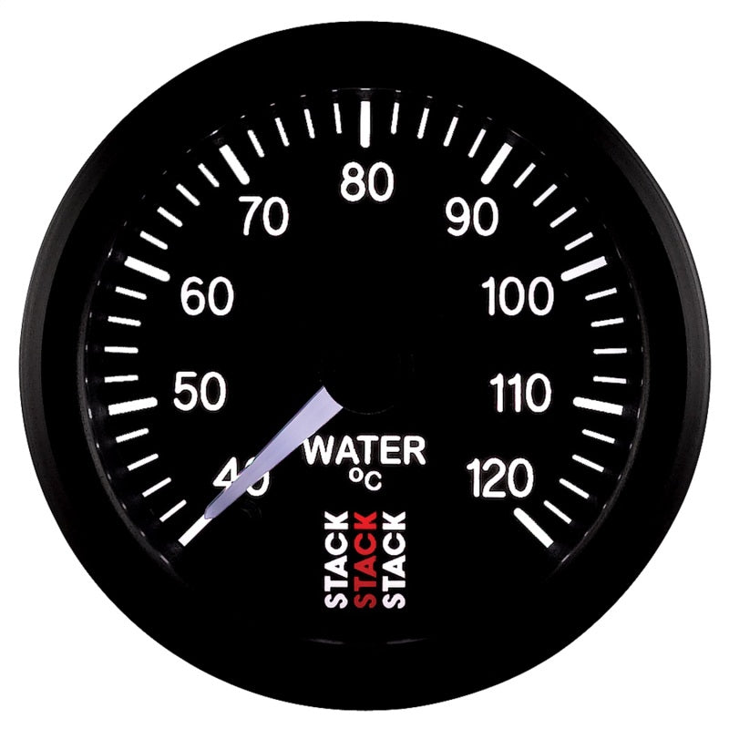 Autometer Stack 52mm 40-120 Deg C 1/8in NPTF Male Pro Stepper Motor Water Temp Gauge - Black Gauges AutoMeter