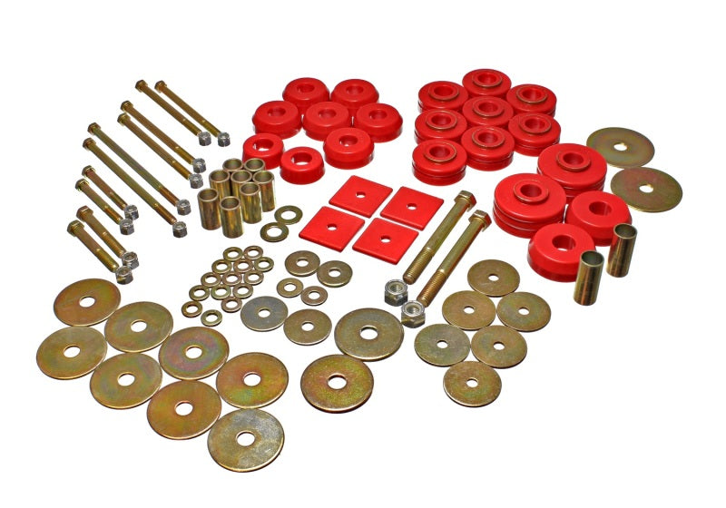 Energy Suspension 67-72 Denali XL/Suburban/Yukon XL 2WD/4WD/67-95 K-5 Blazer Red Body(cab) Mount Set Bushing Kits Energy Suspension