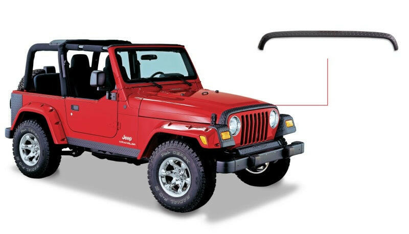 Bushwacker 98-06 Jeep TJ Trail Armor Hood Stone Guard - Black Body Armor & Rock Rails Bushwacker