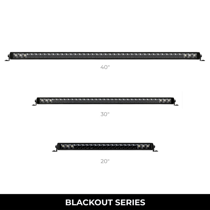 Go Rhino Xplor Blackout Series Sgl Row LED Light Bar (Side/Track Mount) 39.5in. - Blk Light Bars & Cubes Go Rhino