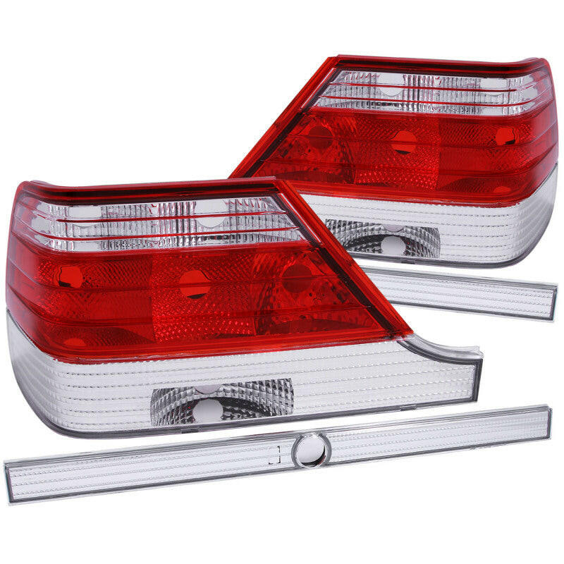 ANZO 1995-1999 Mercedes Benz S Class W140 Taillights Red/Clear Tail Lights ANZO