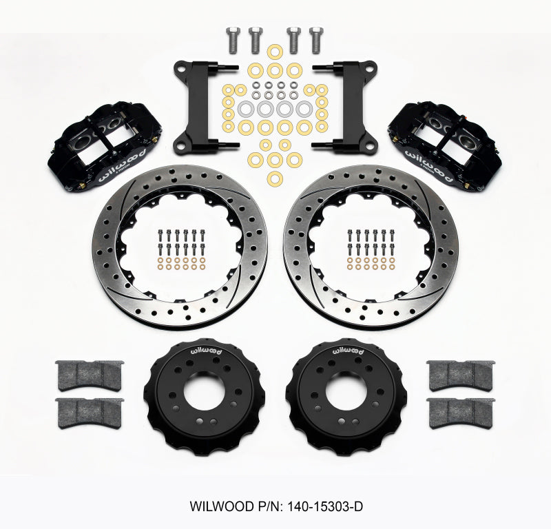 Wilwood Narrow Superlite 6R Front Hat Kit 13.06 Drilled 63-87 C10 w/ Wilwood Pro Spindles Big Brake Kits Wilwood