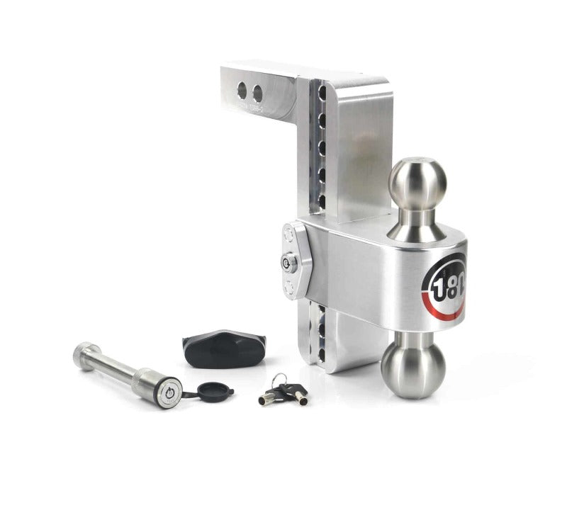 Weigh Safe 180 Hitch 8in Drop Hitch & 2in Shank (10K/12.5K GTWR) w/WS05 - Aluminum Hitch Ball Mounts Weigh Safe