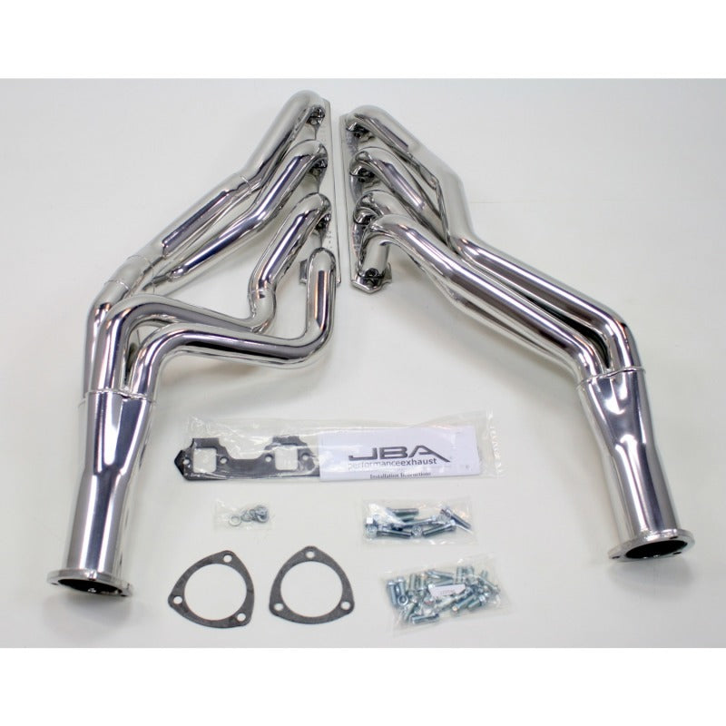 JBA 65-73 Ford Mustang 260-302 SBF 4 Speed C4/C6/AOD 1-3/4in Primary Silver Long Tube Header Headers & Manifolds JBA