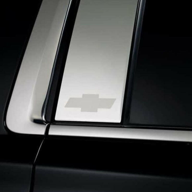 Putco 2020 Chevy Silv HD - Chevy Bow Tie Etching - Crew Cab / Double Cab (6pcs) SS Pillar Posts Exterior Trim Putco