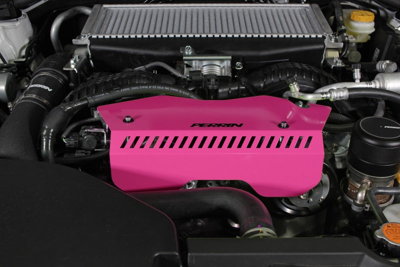 PERRIN 22-25 Subaru WRX Pulley Cover - Hyper Pink (TALL - For Use w/o PERRIN AOS) Engine Covers Perrin Performance