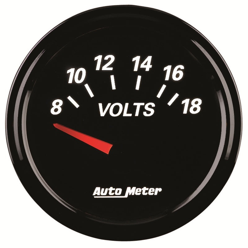 Autometer Designer Black II 52mm 18V Voltmeter Gauge Gauges AutoMeter