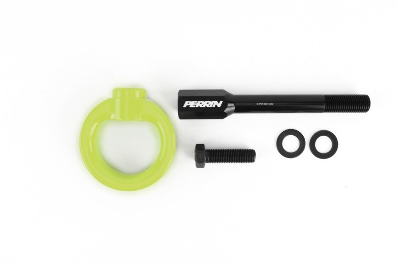 PERRIN 02-07 Subaru WRX/STI Tow Hook Kit (Front) - Neon Yellow Tow Hooks Perrin Performance