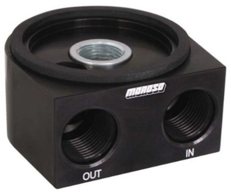 Moroso Universal Oil Filter Adapter - Sandwich - Oil Cooler - 13/16in-16 Thread & 2-5/8in O-Ring Fittings Moroso