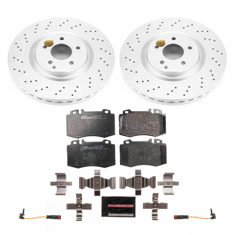 Power Stop 02-04 Mercedes-Benz C32 AMG Front Euro-Stop Brake Kit Brake Kits - OE PowerStop