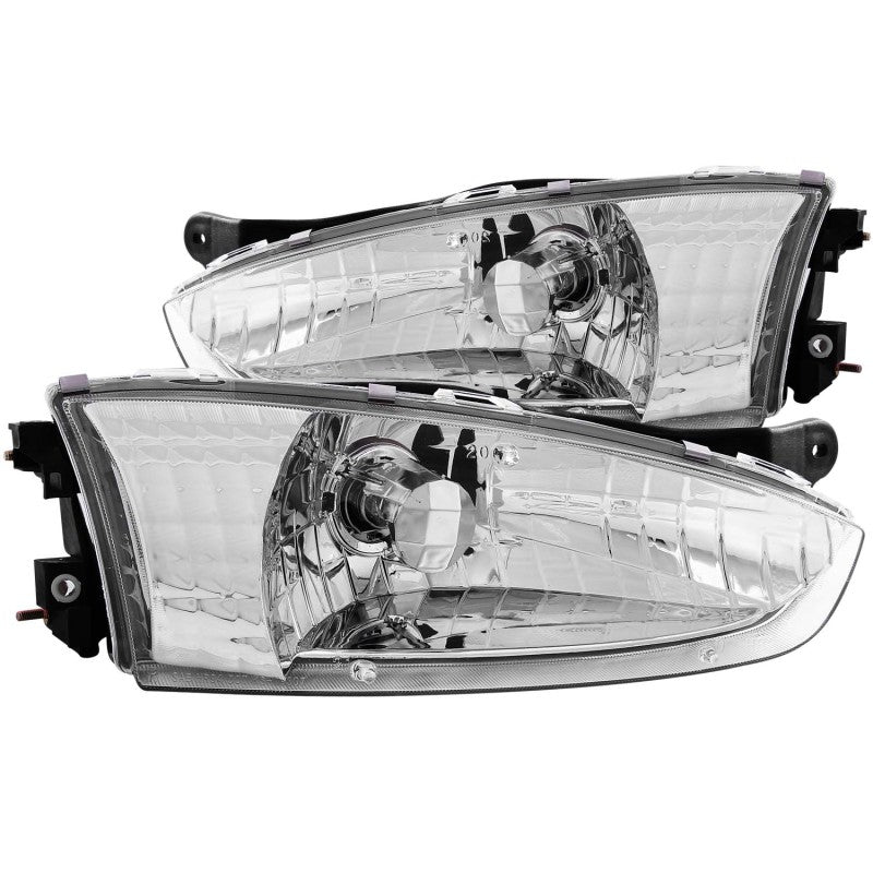 ANZO 1997-2002 Mitsubishi Mirage Crystal Headlights Chrome Headlights ANZO