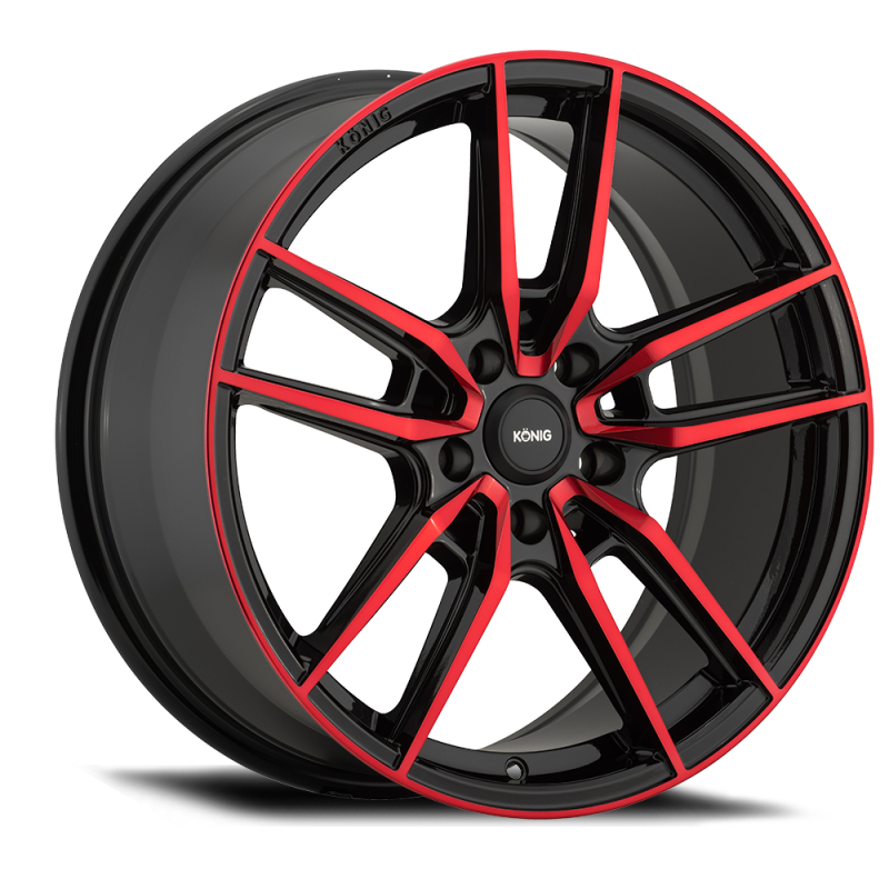Konig Myth 18x8 5x108 ET43 Gloss Black w/ Red Tinted Clearcoat Wheels - Cast Konig