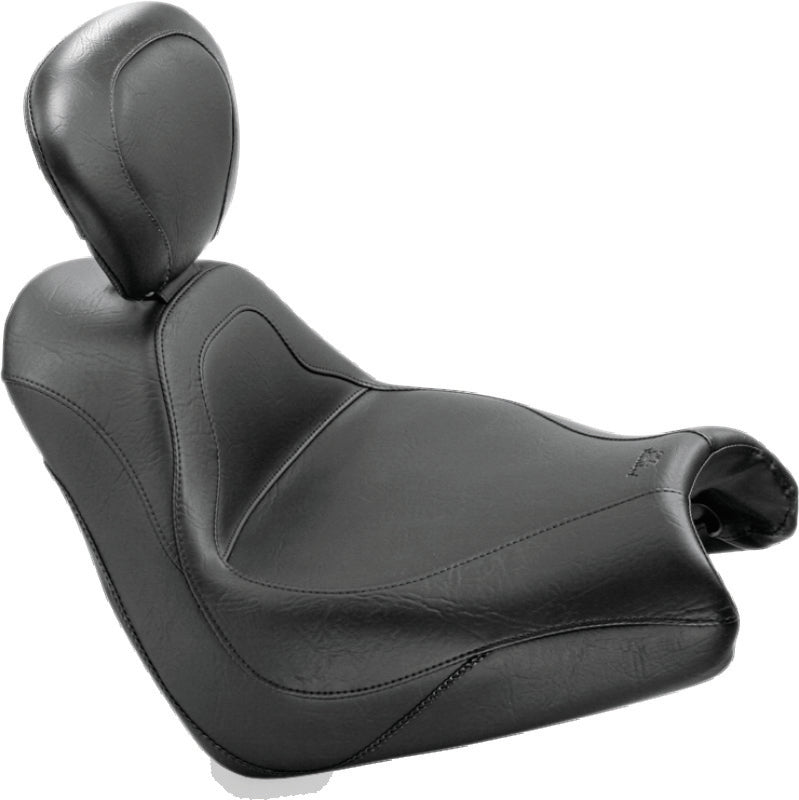 Mustang 05-08 Honda VTX1800F Sport Touring Solo Seat w/Driver Backrest - Black Solo Motorcycle Seats Mustang Motorcycle