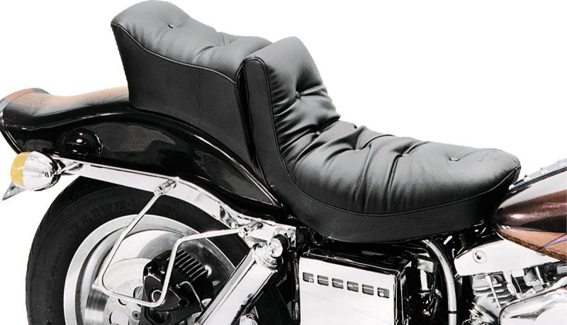 Mustang 58-84 Harley FX/FL Duke 1PC Seat Regal - Black One-Piece Motorcycle Seats Mustang Motorcycle