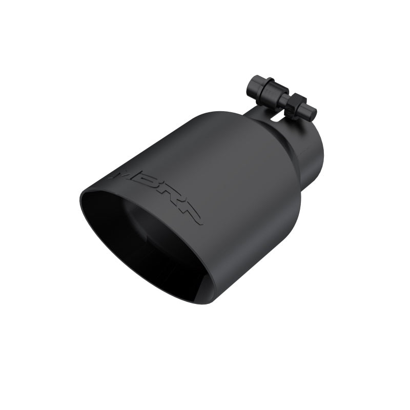 MBRP Universal 4in OD Dual Wall Angled 2.5in Inlet 8in Lgth Exhaust Tip - Black Tips MBRP