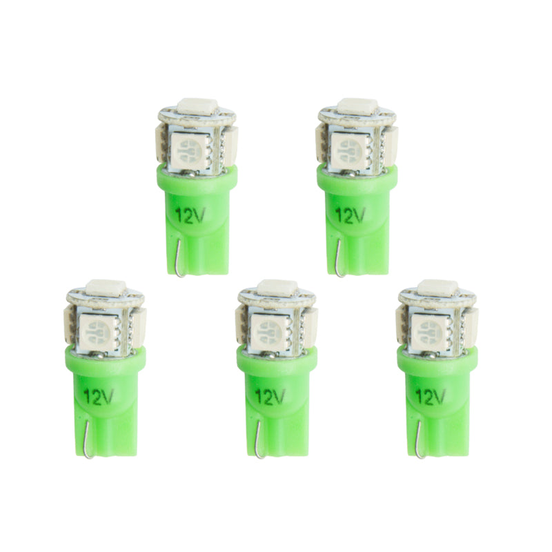 Autometer Green LED Replacement Bulb T3 Wedge - (Pack of 5) Gauges AutoMeter