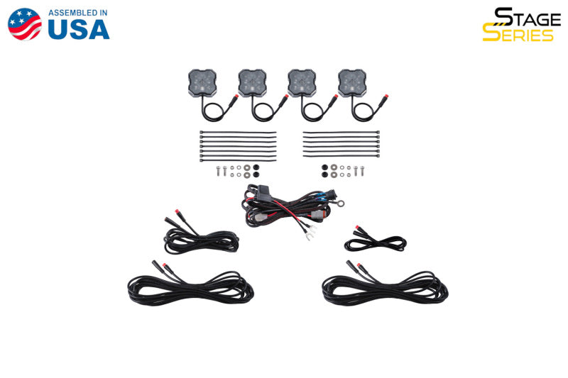 Diode Dynamics RGBW Rock Light Installer Kit w/Controller (4-pack) Light Accessories and Wiring Diode Dynamics
